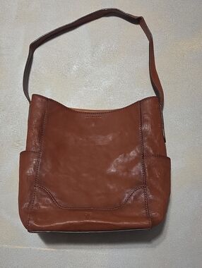 Frye Warm Cognac Leather Shoulder Bag VINTAGE